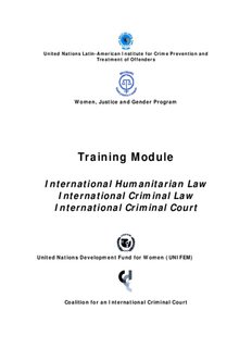 nternational Humanitarian Law International Criminal Law